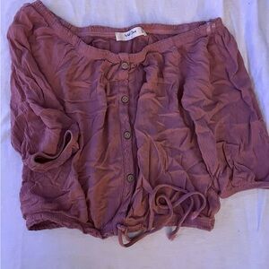 Purple Button-Up Blouse